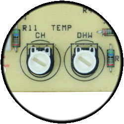 gw swiftflow 100 sit pcb control old ch & dhw potentiometers.gif